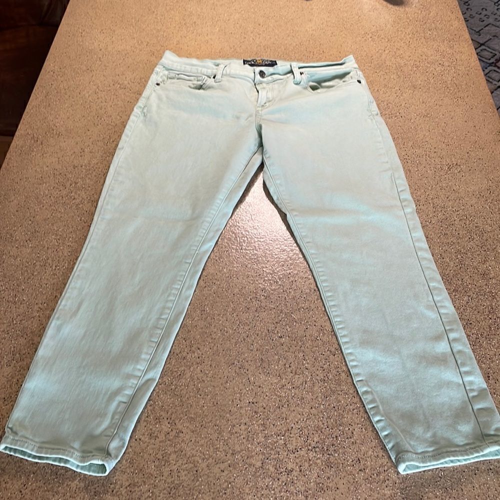 Lucky Brand Zoe Straight Crop Jeans in Mint Green sz 10/30
